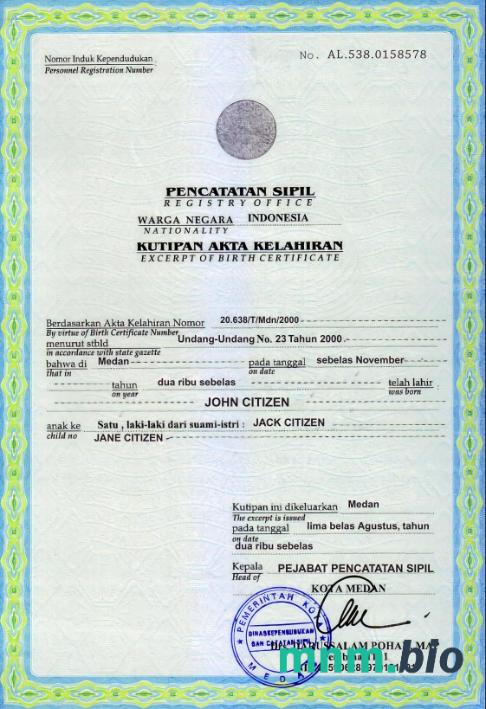 Indonesia narodziny certyfikat szablon w formacie PSD